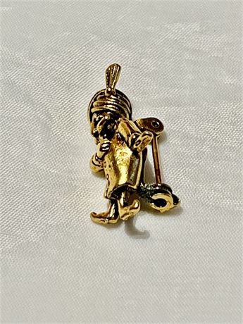 Vintage bathe  gold figure brooch