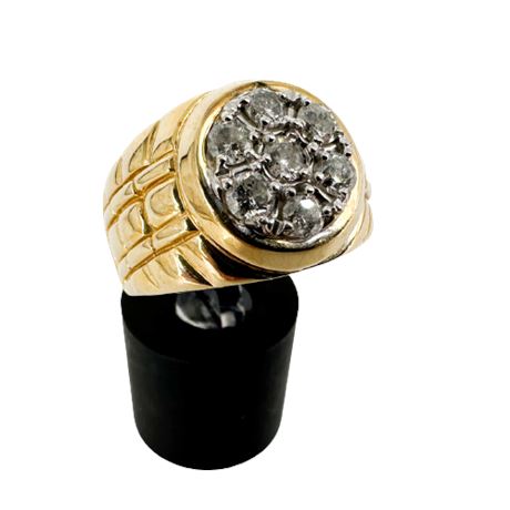 Mens 10K Gold and Diamond Ring