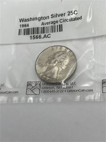Washington 1964 uncirculated quarter