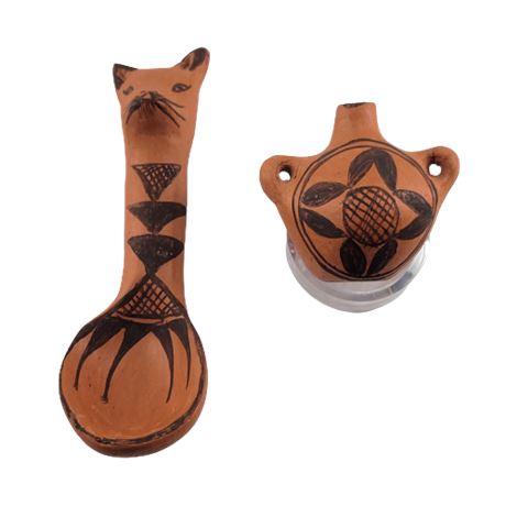 T. Burton Old Oraibi Village Mini Vase / Fox Spoon