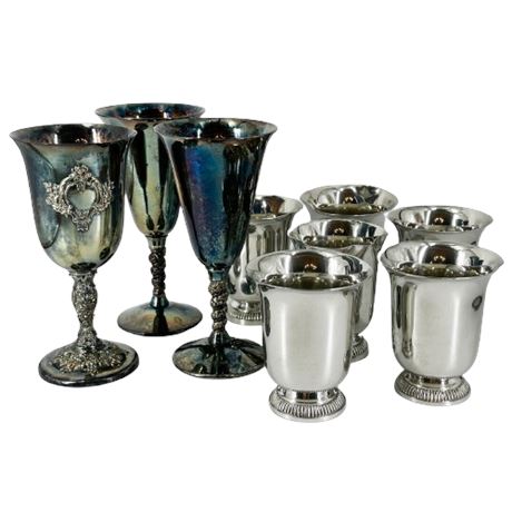 Lot of Silverplate Wine Goblets & Tumblers