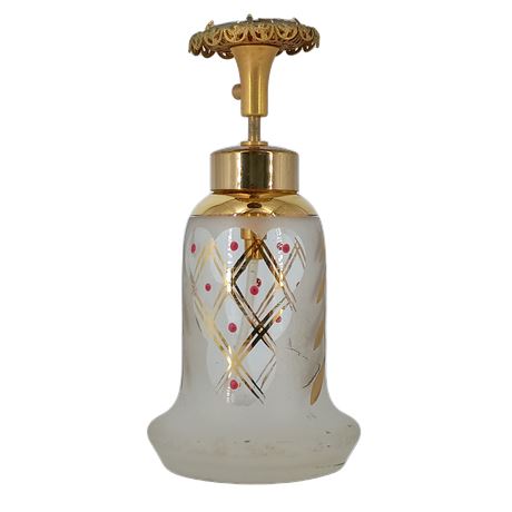 DeVilbiss 450-17 Perfume Bottle Frosted Glass Gold Overlay, Western Germany