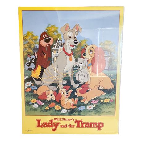 1955 Walt Disney "Lady & the Tramp" Poster
