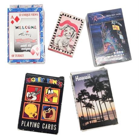 Five Vintage Playing Card Decks