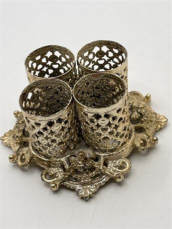 Vintage ornate for Part lipstick holder gold tone finish
