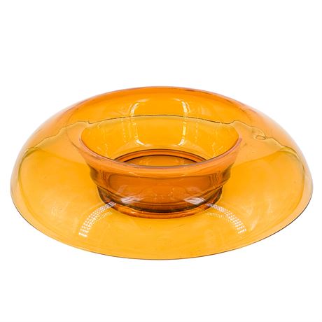 Vintage Cambridge Glass Amber Glass Console Bowl