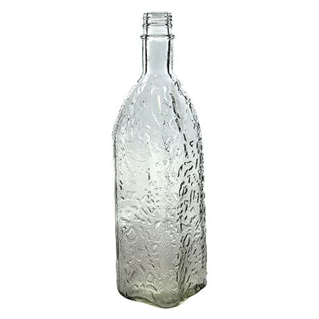 Vintage Embossed Glass Liquor Bottle