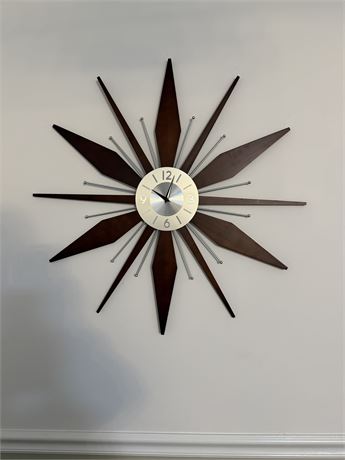 Wall Clock Infinity Instruments Utopia - Walnut Look