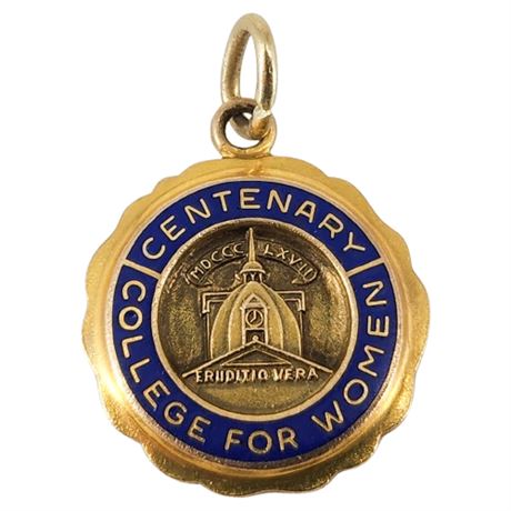 Vintage 14K Gold Centenary College For Women Charm