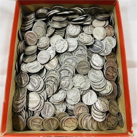500 UNSEARCHED Mercury Dimes