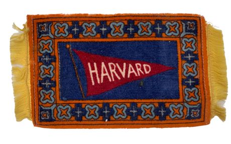 Antique Silk Velvet Harvard University Cigar Rug