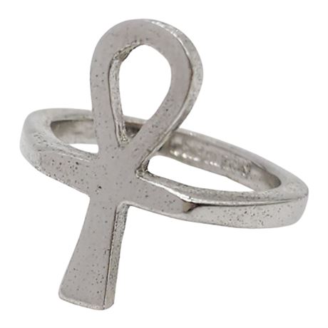 Vintage ESPO Sterling Silver Ankh Ring, Sz 6.5
