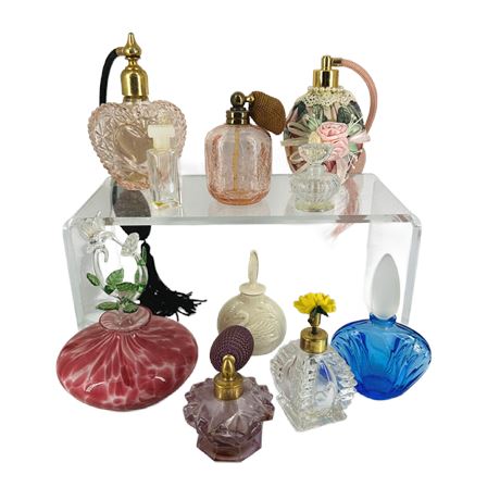 Lot of Vintage Glass Perfume Bottles
