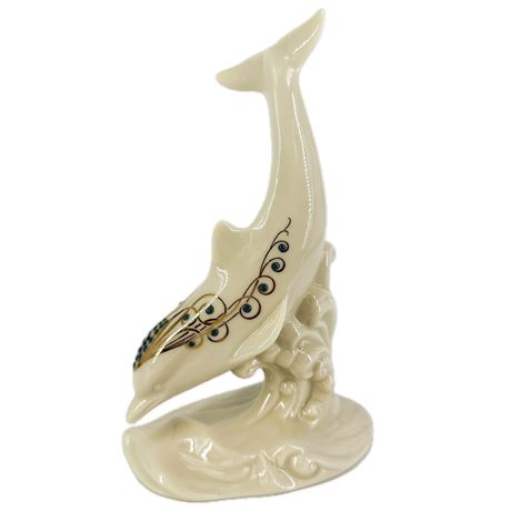 Vintage Lenox Porcelain China Jewels Collection "Diving Dolphin" Figurine