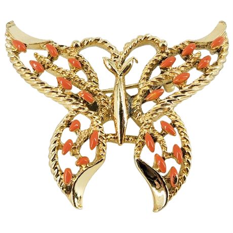 Vintage GERRY'S Enamel Accents Butterfly Brooch