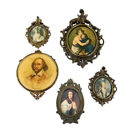 Small Framed Portrait Prints in Ornate Mini Frames