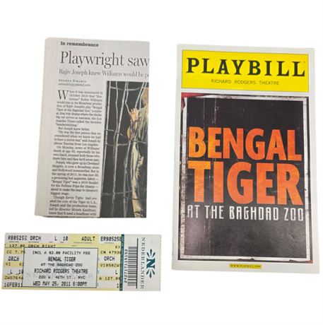 Robin Williams "Bengal Tiger at the Bagdad Zoo" Broadway Playbill