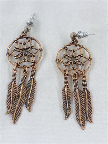 Vtg Navajo Dreamcatcher Earrings