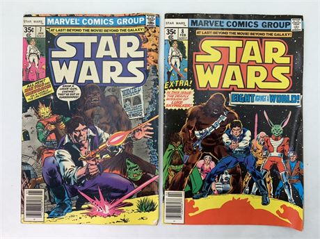 Two 35 cent No 7 & 8 Star Wars Marvel Comic Book