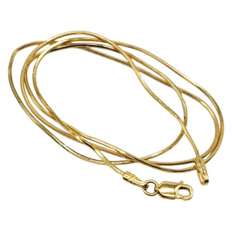 Vintage 14K Gold Snake Chain, Kinked/As-Is For Scrap