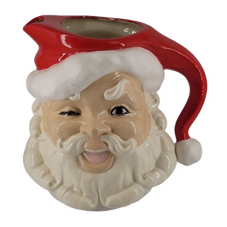 Vintage Ceramic Winking Santa Clause Pitcher