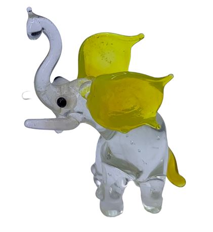 9 Miniature Elephant Glass, Bone & Resin Petite Figurines