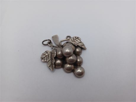 Sterling Silver Grape Cluster Pendent Signed