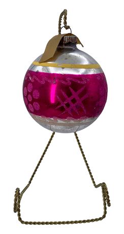 Large Shiny-Brite 3 1/2” Vintage Mercury Glass Tree Ornament