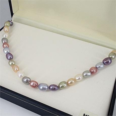 HONORA 36" Pastel Colored Fresh Water Pearl Necklace in Box