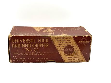 Vintage Universal Meat Chopper in Original Box