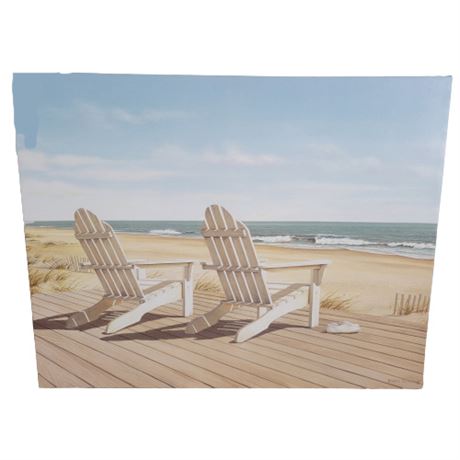 Beach Side Seats Canvas Print by Daniel Pollera