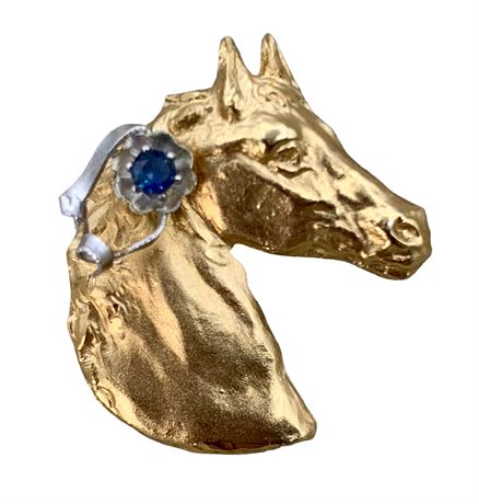 Shimmering 1/20th 14k Gold Horse Necklace Pendant
