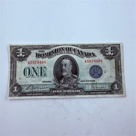 UNC 1923 Canadian $1 Note