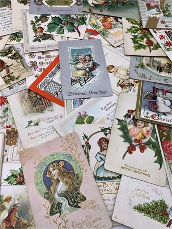 37 Antique to Vintage Christmas & New Year Holiday Postcards