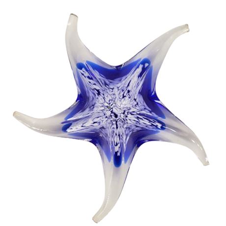 Blue Art Glass Starfish Paperweight