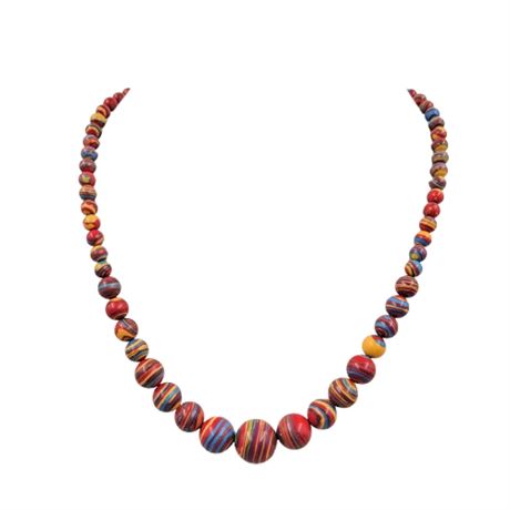 Rainbow Fordite Beaded Necklace
