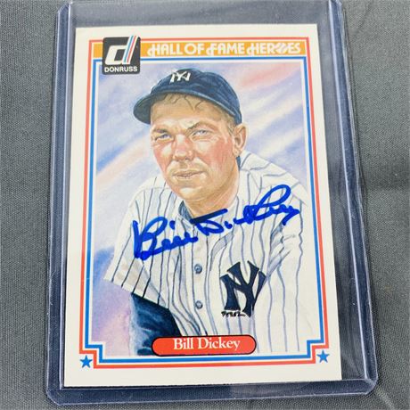 Signed 1983 Donruss Bill Dickey Hall of Fame Heroes