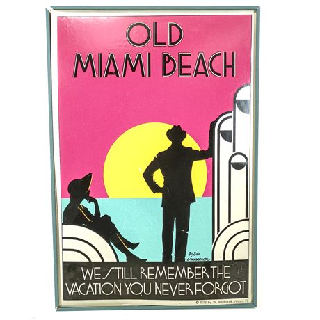 Vondracek Old Miami Beach Cardboard Poster Numbered 8/200 and Signed