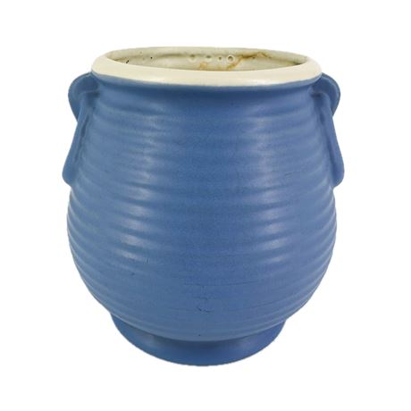 Vintage Coors Pottery Blue Ribbed Vase