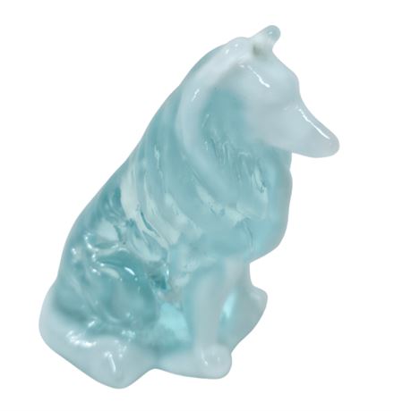 VTG Mosser Collie Dog "Wind Frost" Blue Glass