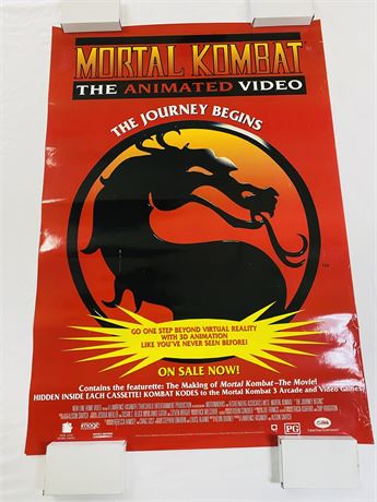 1995 Mortal Kombat Animated Video Original 27x40 Movie Poster - Rolled
