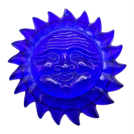 Cobalt Blue Glass Celestial Sun Suncatcher