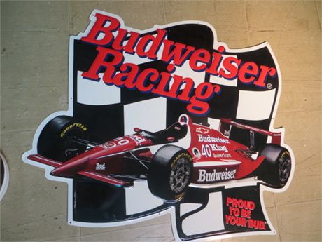 1993 Budweiser Racing Metal Sign