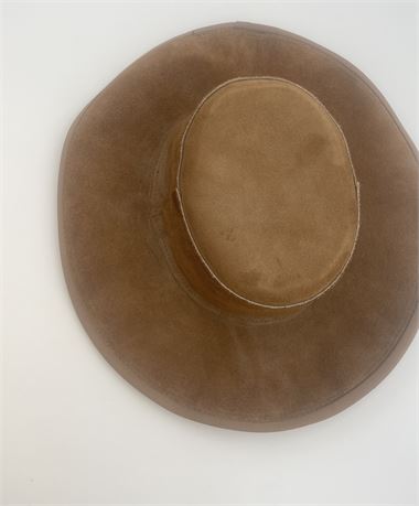 Vintage Leather "cowboy" hat size medium cape Millinery