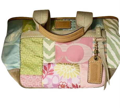 Coach pink multi color purse