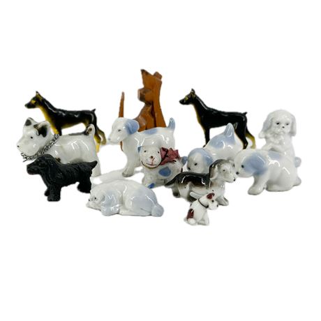 Lot of Assorted Decorative Miniature Dog Figures