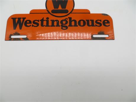 WESTINGHOUSE License Plate Topper Porcelain Sign