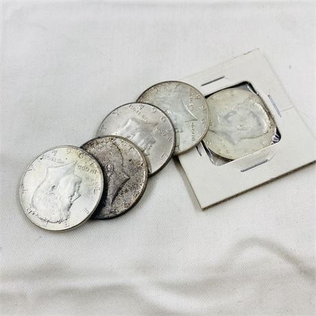 5 - 1964 Kennedy Half Dollars