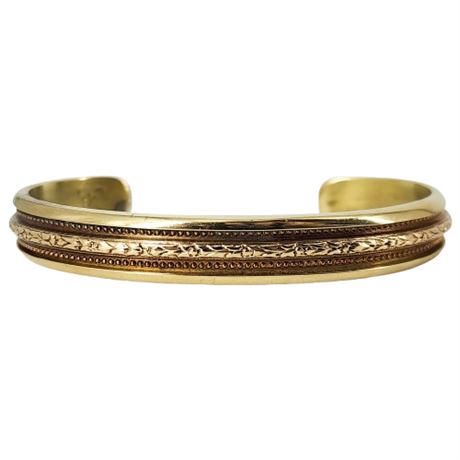 Signed Vintage Sausalito Craftworks Brass Cuff Bracelet