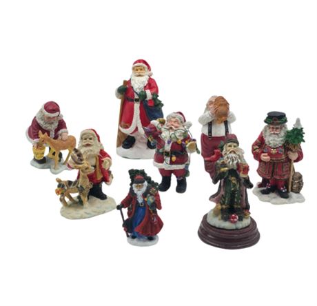Lot of Resin Santa Figurines